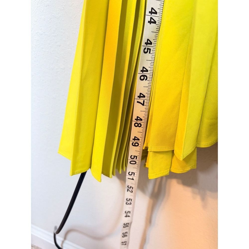 Wedding Guest Pleated High Neck Halter Dress Lime Green Women's Small - Picture 8 of 10